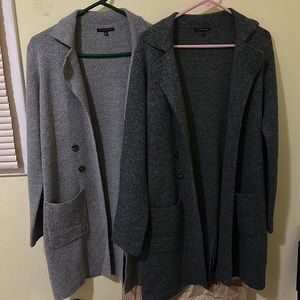 Light grey and dark grey sweater/ coat